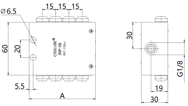 DSP Dağıtıcı Valfinin Teknik Çizimi DSP Dağıtıcı Valfinin Teknik Çizimi
